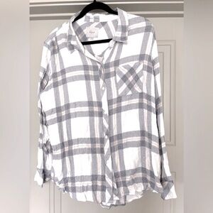 RAILS Hunter White Slate Rose Button Down Top XXL